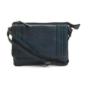 VILENCA Leather Smooth Crossbody With Side Stitching
